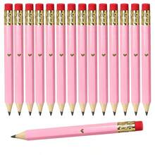 5/10pcs Pink Heart Wooden Pencils With Eraser, HB Writing Pencils With Anti-Break Core, Gold Heart Embossed Decoration, Non-Slip Grip For Comfortable Writing, Suitable For Daily Writing And Drawing, Back To School Stationery Set, Office Study Party Gift, Multi-Pack Durable Writing Tool - Rectangle - View 1