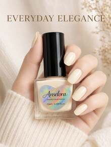 Anselora Creamy Ivory Water-Based Nail Polish, High Gloss Quick Air Dry Smooth Coverage Nail Varnish, 12ml No Lamp Needed Daily DIY Manicure - White - View 6
