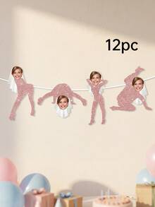 8/12/16pcs Custom Photo Bachelorette Face Banner,Bride Face With Veil,Funny Bach Party Decorations - Multicolor - View 15