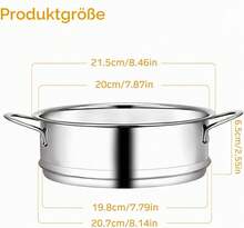 A Durable Stainless Steel Steamer Basket With A 21.5 Cm Diameter, Compatible With Most Pots And Perfect For Daily Steaming Needs. - View 7