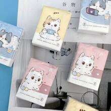 144pcs/72pcs/24pcs/8pcs Colorful Cat Print Natural Woodpulp Handkerchief Tissues, Suitable For Daily Life Cleaning,Kitchen,Bathroom,Home,Household Supplies - Tissue - View 8