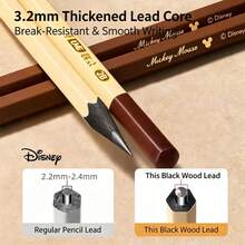 Pensil Heksagonal Anti-Gigit Rasa Pahit Disney HB/2B untuk Siswa, Bentuk Tulisan yang Benar, 10 buah/paket. Pensil, Pena Tulisan Tangan, Ujung Pensil Tidak Mudah Patah, Tahan Lama, Perlengkapan Belajar, Alat Tulis. - 10 - View 4