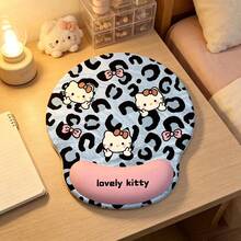 SANRIO 1pc Leopard Cartoon Print Wrist Rest Mouse Pad Keyboard Tray Set, Slow Rebound Memory Foam Wrist Pad To Reduce Wrist Pressure, Non-Slip Stable Base Compatible With Various Computer Desktops, Suitable For Home Office Dorm Online Classes Gaming, Cute Print Design Decorates Desktop, Practical Computer Peripheral Wrist Protection - 1 Pc - View 8