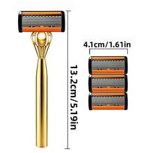 Men's 8-Layer Blades Gold-Plated Manual Razor Kit , Comfort Grip, Reusable, Lightweight For Travel, Delivers A Close, Smooth Shave For Everyday Grooming Needs, Ideal For Daily & Travel Use ﻿ - Multicolor - View 8