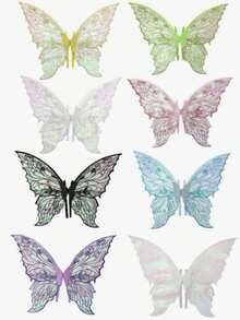 Adult And Girl Fairy Wings, 29in*21in Transparent Butterfly Wings, Perfect For Cosplay And Party, Halloween - Multicolor - View 3