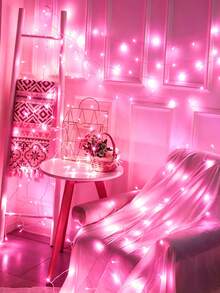 Battery Powered 5m/10m/15m/20m Home Decor LED Fairy String Lights,Outdoor Yard Garden Decoration Lights,Indoor Bedroom Wedding Birthday Party Decor String Lights, Girls' Room Wall Decoration Lights, Camping Tent Decoration String Light - Clear - View 11