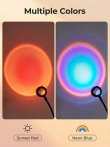 RGB 7-Color Mode USB LED Sunset Projection Lamp, Transparent Projection USB Light, Popular Atmosphere Light, Suitable For Home Decor, Christmas/Wedding Decoration, Desktop Accessories, Travel, Camping And Birthday Party Decoration - Sunset Projection Lamp - View 8