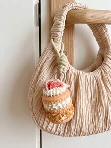 Creative Realistic Macaron Cake Bag Charm Keychain, 3D Shaped Pendant, Novel Gift For Daily Outings And Bag Matching, Perfect For Friends, Family, Couples, Besties, And Holiday Gifts - Multicolor - View 3