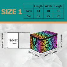 Kotak Penyimpanan Lipat dengan Tutup Resleting dan Pegangan, Kotak Penyimpanan Kain Poliester Tahan Lama Kapasitas Besar yang Ditingkatkan, 4 Kotak Organizer Motif Campuran Leopard, Motif Leopard Klasik Cokelat / Hitam & Putih / Ungu & Merah Muda / Gradien Pelangi, Wadah Penyimpanan Lipat untuk Pakaian, Perlengkapan Tidur, Mainan, Kamar Tidur, Asrama, Hadiah Dekorasi Rumah - Beraneka warna - View 11