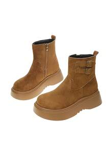 New Autumn/Winter Snow Boots Warm Boots All-Season Wear Fashion Minimalist Ankle Boots Slouch Boots Warm Fashion Versatile Elegant Commute Khaki Boots Black Boots - Camel - View 6