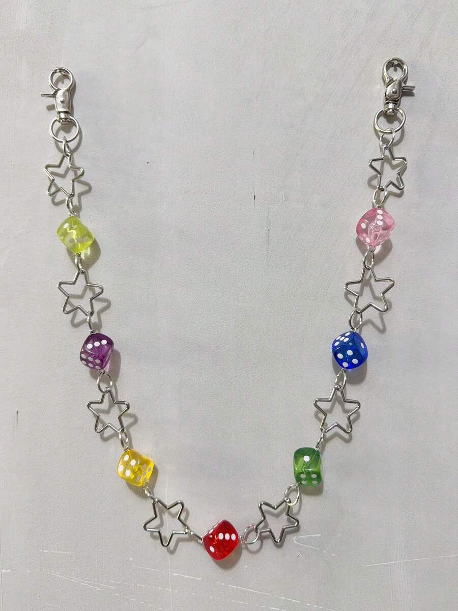 1pc Star Design Chain Pants Chain Punk Hip Hop Unisex Waist Chain Pocket Chain Keychain Wallet Chain Luxury Accessory Holiday Gift - Multicolor - View 1