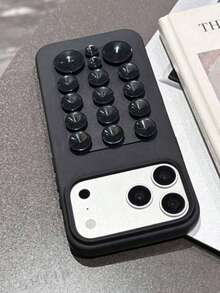 1件純色吸盤防摔手機保護殼，TPU材質，適合作為節日禮物，相容於Apple IP 11 12 13 14 15 16pro/Promax/14 15 16plus/17 - 黑色 - 查看 2