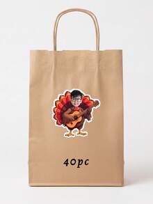 10/20/40pcs Custom Photo Thanksgiving Turkey Sticker, Personalized Kid Turkey Decal For Mugs Cups Gift Bags Party Favor Autumn Holiday Decoration - Multicolor - View 19
