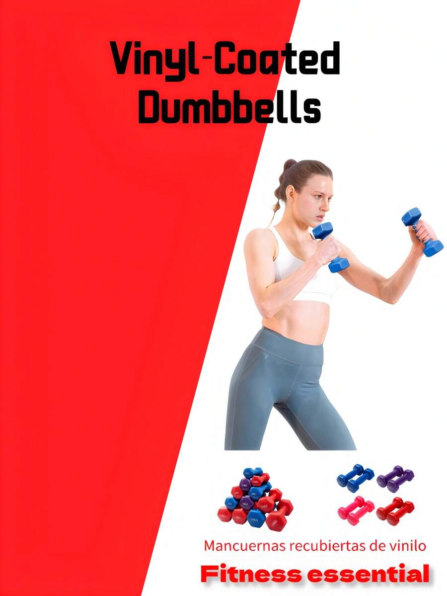 Fitness Dumbbells, Suitable For Strength Training And Muscle Building. Made Of Sturdy Metal Material, They Are Non-Slip And Wear-Resistant. Ideal For Workouts At Home, In Gyms And Offices, And Suitable For Adults And Teenagers. - Multi-color Random - View 1