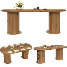 Dining Table Made Of Wood Space Saving Multifunctional Sturdy Black For Kitchen And Dining Room - Brown - View 4