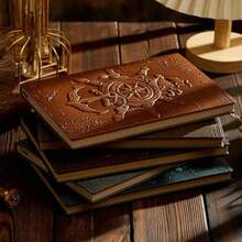 1pc LiVash Vintage PU Leather 3D Embossed Nautical Notebook - 160 Pages A5 8.3x5.6 Inches - Diary And Writing Journal, Unisex - Multicolor - View 8