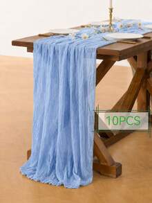 1/5 Pcs Light Blue Tulle Table Runner/Tablecloth, Soft Fluffy, For Weddings,Wedding Decor,Room Decor,Home Decor,Kitchen Deccor,Party Decor,Can Be Used As Chair Back Ties,Festivals, Engagement And Other Occasions - Baby Blue - View 16