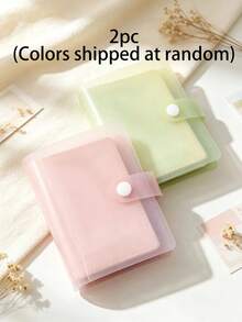 1pc/2pcs 1-Pocket Ins Style Minimalist Matte Macaron Color Snap Button Card Album, 3-Inch Idol Photo Card Portable Storage Album, Multi-Functional Storage Album, Jewelry Storage, Sticker Storage - 3-inch - View 13