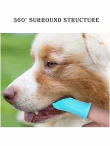 1-6pcs Pet Dog Finger Toothbrush, 360° Wrap-Around Design Silicone Finger Sleeve Brush, Home Daily Dental Cleaning Tool, Portable Pet Care Accessory, Suitable For Puppies And Medium Dogs, Easy To Clean And Reusable Pet Oral Care Product - Multicolor - View 5