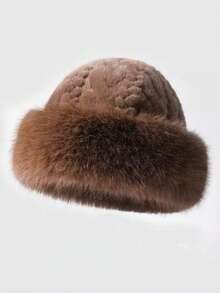 1pc Women's Autumn/Winter Luxury Plush Bucket Hat - Thick Fluffy Warm Ear Protection Mongolian Style Hat, With Ear Flaps To Make Face Look Smaller, Lightweight Elastic Polyester, Machine Washable - Multicolor - View 13