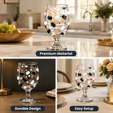 1pc Glass Wine Cup, Printed With Halloween Skull And Cauldron Pattern, Capacity 11.48oz/339.5ml, Suitable For Holiday Parties, Christmas, Easter, Halloween And Other Festive Gatherings - View 6