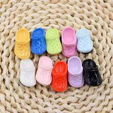 10pcs- Shoe Charms Set, Assorted Varieties Color, Detachable ABS Mini Color Shoes, Featuring 3D Shaped Mini Cute Shoes In Various Colors - Multicolor - View 3