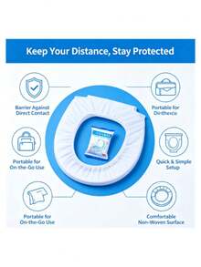 50/30/10pcs Disposable Toilet Seat Covers, Individually Wrapped, Portable Travel & Business Use, Suitable For Public Restrooms, Airplanes, Camping, Home Use - White - View 8