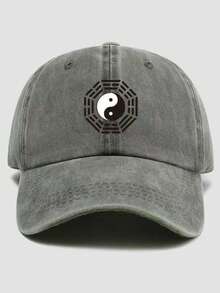 1pc Women's Personalized Baseball Cap With Ancient Chinese Tai Chi Bagua Pattern, Mysterious Street Casual Travel Versatile - Multicolor - View 7