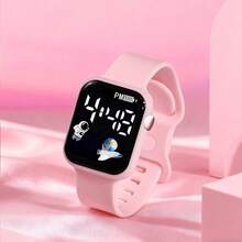 4Pcs Boys & Girls Watches, Soft Silicone Material, Minimalist Fashion Style, LED Display Electronic Watch, Astronaut Pattern, Luminous Display, Convenient And Comfortable For Daily Wear, Perfect Gift Choice For Friends (Gift Box Not Included) - Multicolor - View 7