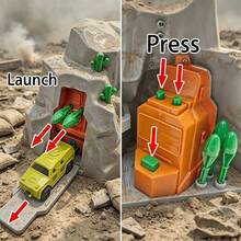 Boys Educational Military Toy Press-To-Launch Missile Military Vehicle Army Mountain Cave Launch Base Role Play Interactive Toy Children's Birthday Gift - Green - View 4