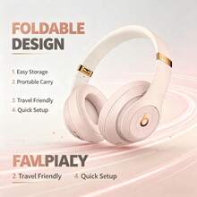 Beats Studio3 Ceramic Pink Bluetooth Over-Ear Headset, Signature Deep Bass Audio Output, Robust Adjustable Metal Headband, Collapsible Portable Structure, All-Day Battery Performance, Stylish Street-Fashion Headphones, Perfect Present For Music Enthusiasts - View 6