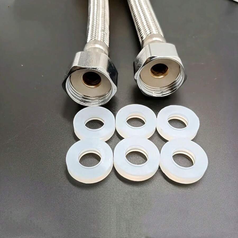 50pcs 1/2 Inch White Silicone Washers, Heat-Resistant Leak-Proof Sealing Rings, Suitable For Home Cold And Hot Water Pipes - White - View 1