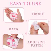 32/8/4PCS Pink Adhesive Patches, No Glue In The Middle, Pre-Cut Bowknot Cherry Elastic Fabric Sensor Covers, For Continuous Glucose Monitoring, Suitable For Freestyle Libre 2 And 3 - View 3