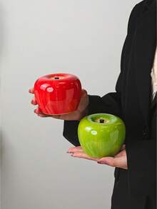 1pc Realistic Apple Shaped Ceramic Mug With Lid, Handheld Cup For Home And Office, Coffee Milk Water Cup, High Aesthetic Value, Gift Box Packaging, Suitable For Holiday Gifts - Multicolor - View 5