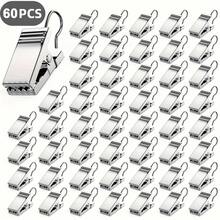 Multifunctional Curtain Hook Clips, Silver Stainless Steel Clips With Hooks - All-Season Metal Hook Set, Small Item Organizer, Keepsake Display Device, Suitable For Shower Curtains, Room Dividers, Photo Display, Arts And Crafts, Key Storage, Home Decor, Indoor And Outdoor Use - Silver - View 13