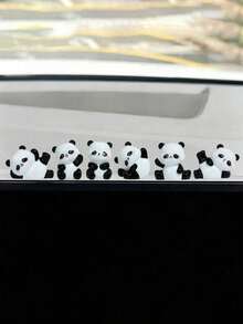 6pcs Micro Landscape Creative Cute Little Panda Car Desktop Ornament Car Center Console Interior Decoration Mini Ornament DIY Landscape Decoration Hanging Accessories - Red Panda - View 3