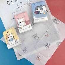 144pcs/72pcs/24pcs/8pcs Colorful Cat Print Natural Woodpulp Handkerchief Tissues, Suitable For Daily Life Cleaning,Kitchen,Bathroom,Home,Household Supplies - Tissue - View 5