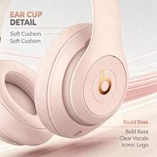 Beats Studio3 Ceramic Pink Bluetooth Over-Ear Headset, Signature Deep Bass Audio Output, Robust Adjustable Metal Headband, Collapsible Portable Structure, All-Day Battery Performance, Stylish Street-Fashion Headphones, Perfect Present For Music Enthusiasts - View 3