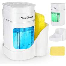 Kitchen Soap Dispenser Set With Sink Organizer And Sponge Holder, 3-In-1 Soap Pump Dispenser, Kitchen Sink Organizer, Refillable Hand Soap And Dish Soap Pump Bottles, Compact Design With Multiple Compartments, Suitable For Kitchen And Bathroom Cleaning And Storage, Practical Kitchen Gadget, Bathroom Accessory, Home Storage Product - Multiple Styles - View 9