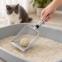 3mm Heavy Duty Cat Litter Scoop With Ergonomic Handle - Rust-Resistant & Easy To Clean, Quick Litter Removal, Durable Cat Litter Scoop For Home And Litter Box - Silver - View 12