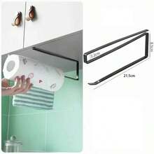 1/2pcs No-Drill Hanging Kitchen Paper Towel Holder, Cabinet Soft Paper Roll Rack, Cling Film & Dishcloth Holder - Multicolor - View 5