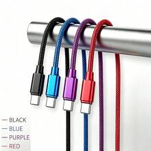 4pcs USB C Fast Charging Data Cable, Compatible With Android Phones, USB-A To Type-C Fast Charging Cable (6.6ft Nylon Braided), Compatible With Samsung, And Other Android Models And Type-C Devices, Suitable For Travel/Car/Indoor/Outdoor Phone Accessories, Purple - 2 Meters - View 8