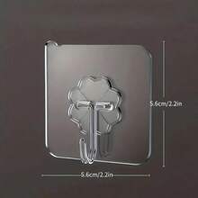 Transparent Self-Adhesive Hooks, Used For Hanging, Heavy Duty Wall Hooks, Self-Adhesive Sticky Hooks, Multi-Function Hooks - White - View 2
