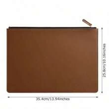 PU Leather Water-Resistant Multi-Function Zipper Pouch Document Bag Stationery Storage Bag For Study And Office - Multicolor - View 3