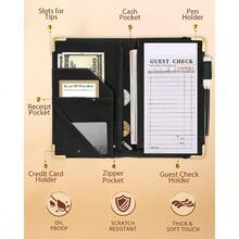 Server Book Waitress Cute Serving Books With Zipper Pocket Accessories Leather Server Check Book Restaurant Waiter Server Booklet Organizer Ticket Book Holder Skull - Skull - View 3
