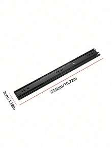 2PCS 3-Section Silent Drawer Slides With Damping, Ball Bearing Soft-Close Glide Rails For Office Desk, Wardrobe, Computer Desk Drawers And More - Black - View 3