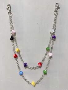 New Multi-Color Billiard Ball Chain Waist Chain Punk Y2K Hip Hop Unisex Luxury Accessory Halloween Holiday Gift, Random Number Sequence Shipping - Multicolor - View 3