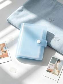 1pc/2pcs 1-Pocket Ins Style Minimalist Matte Macaron Color Snap Button Card Album, 3-Inch Idol Photo Card Portable Storage Album, Multi-Functional Storage Album, Jewelry Storage, Sticker Storage - 3-inch - View 9