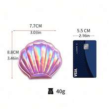1-2pcs Cute Shell Portable Makeup Mirror, Portable Shell-Shaped Handheld Mini Makeup Mirror, Laser Glitter Mini Pocket Beauty Mirror, Lightweight Travel Mirror For Women And Girls, Mermaid Style Makeup Accessory, Suitable For Daily Touch-Ups, Outdoor Camping, Holiday Gift, Multiple Bright Colors Available For Daily Use - View 4