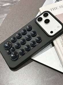 1件純色吸盤防摔手機保護殼，TPU材質，適合作為節日禮物，相容於Apple IP 11 12 13 14 15 16pro/Promax/14 15 16plus/17 - 黑色 - 查看 3